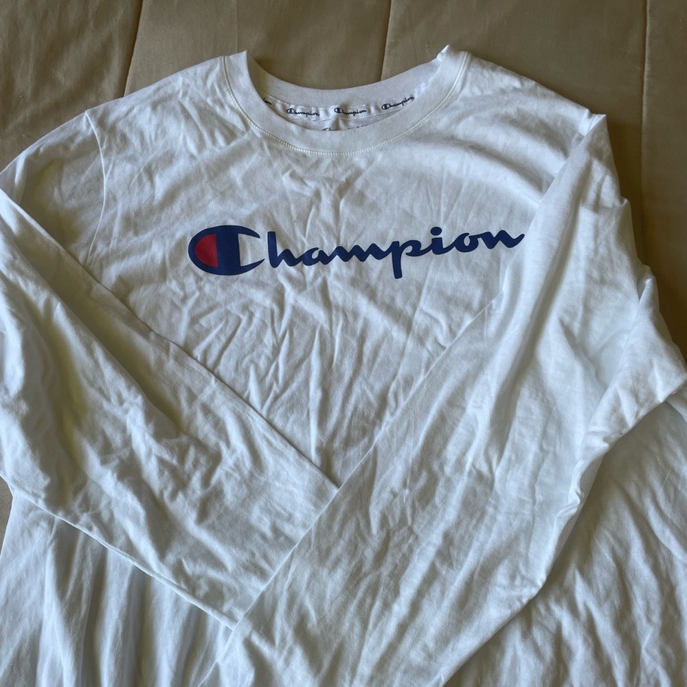 White Champion long sleeve shirt. Brand new